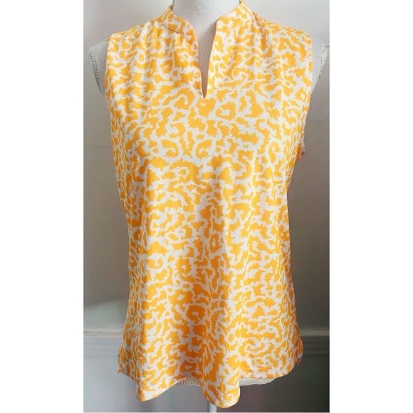 Nike • Victory Yellow/Orange White Patterned Sleeveless Tank Top - Picture 2 of 6